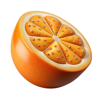 vibrant abstract Orange Slice with Pulp and Seeds Transparent Background png