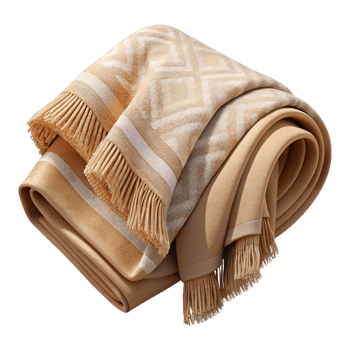 magnificent traditional Organic Cotton Blanket Beige Transparent Background authentic png