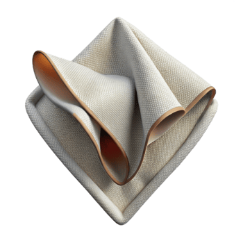 dramatic contemporary Organic Cotton Handkerchief White Transparent Background detailed png