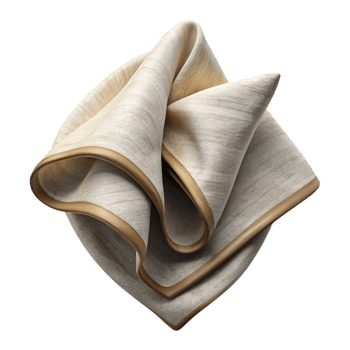 wonderful minimalist Organic Cotton Handkerchief White Transparent Background png