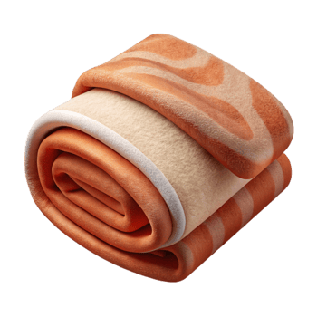 beautiful rustic Organic Cotton Towel Folded White Background Transparent Background high quality png