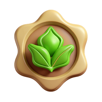 serene vintage Organic Food Label Green Design Cutout detailed png