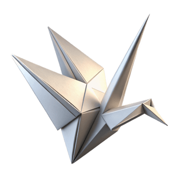 stunning rustic Origami Crane White Isolated on Transparent Background high resolution png