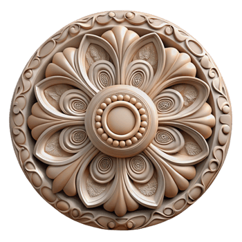 stunning artistic Ornate Ceiling Rose Plaster Detail Cutout premium png