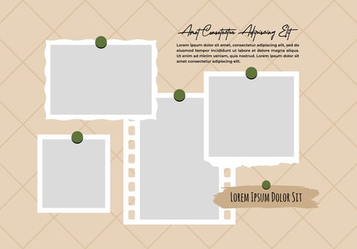 Blank Picture Collage photo frames set with text vector