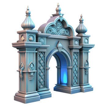 elegant abstract Ornate Palace Gate Close Up Transparent Background high resolution png