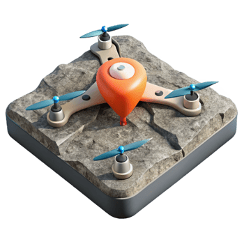 dramatic modern Orthomosaic Map Generated by Drone Isolated premium png