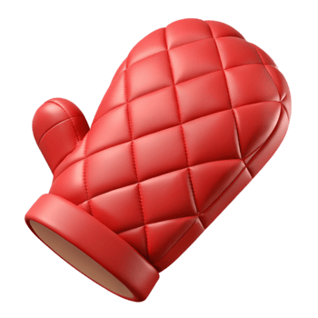 extraordinary contemporary Oven Mitt Quilted Red Cutout Element high resolution png