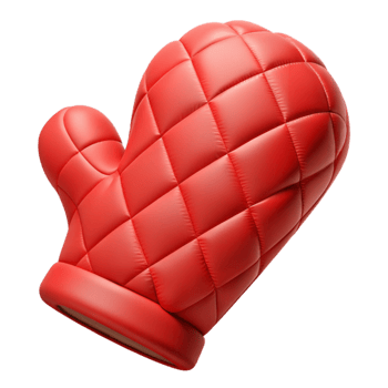 dramatic vintage Oven Mitt Quilted Red Cutout Element exclusive png