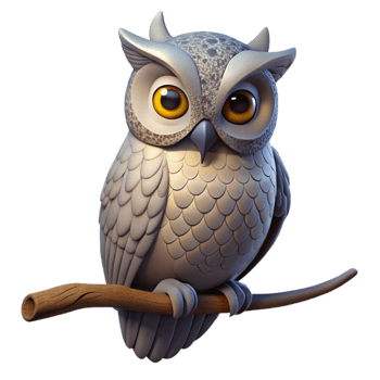 dramatic creative Owl Perched on Branch Cutout high quality png