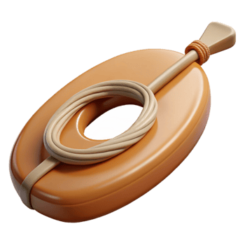 extraordinary traditional Paddle Board Leash Coiled Isolated Cutout detailed png