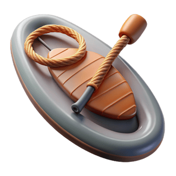 vibrant rustic Paddle Board Leash Coiled Isolated Cutout high quality png
