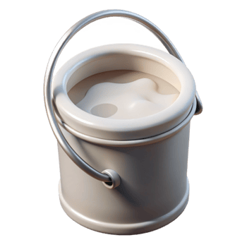 elegant rustic Paint Bucket White Full Isolated on Transparent Background professional png