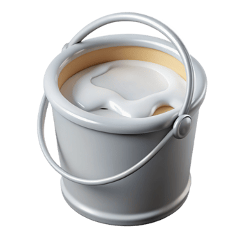 elegant vintage Paint Bucket White Full Isolated on Transparent Background high quality png