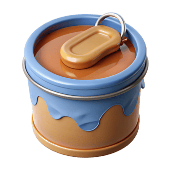 serene vintage Paint Can Closed with Green Paint Isolated Cutout premium png