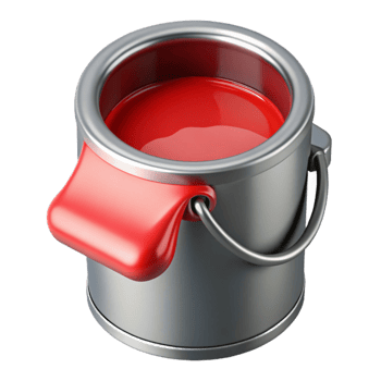 vibrant artistic Paint Can Open with Red Paint Isolated Cutout professional png