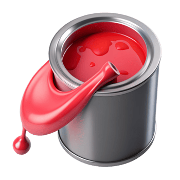 magnificent abstract Paint Can Open with Red Paint Isolated Cutout detailed png