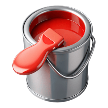 extraordinary artistic Paint Can Open with Red Paint Isolated Cutout detailed png