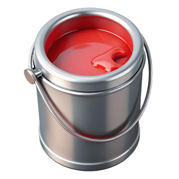 serene abstract Paint Can Open with Red Paint Isolated Cutout genuine png
