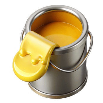 dramatic classic Paint Can Open with Red Paint Isolated Cutout original png