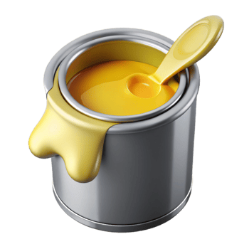 dramatic classic Paint Can Open with Red Paint Isolated Cutout exclusive png