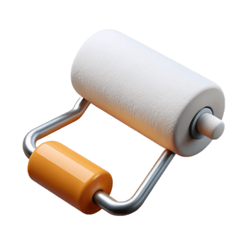 extraordinary creative Paint Roller Loaded with Blue Paint Isolated Cutout high quality png