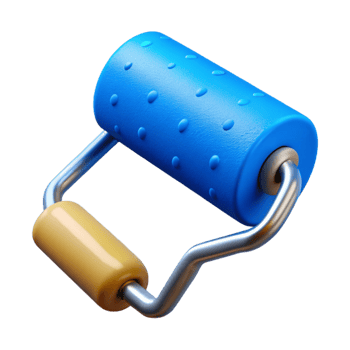 beautiful classic Paint Roller with Blue Paint Cutout professional png