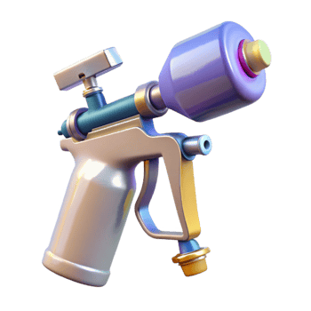 extraordinary modern Paint Sprayer Gun Isolated on Transparent Background detailed png