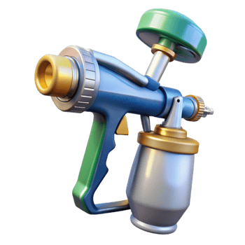 serene abstract Paint Sprayer Gun Isolated on Transparent Background exclusive png