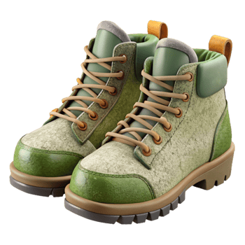 elegant vintage Pair of Hiking Boots Side View Cutout high quality png