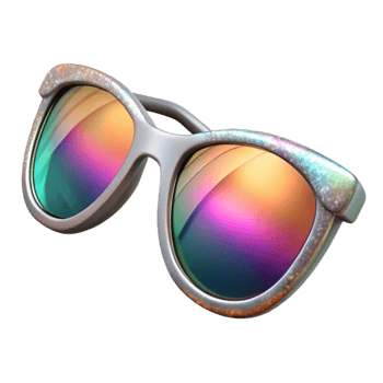 vibrant creative Pair of Sunglasses with Mirrored Lenses Transparent Element png
