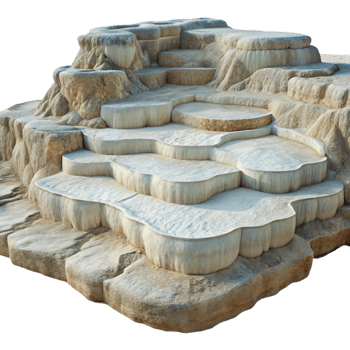 impressive rustic Pamukkale Travertine Terraces White Mineral Deposits Isolated original png