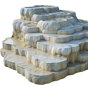 impressive modern Pamukkale Travertine Terraces White Mineral Deposits Isolated high quality png
