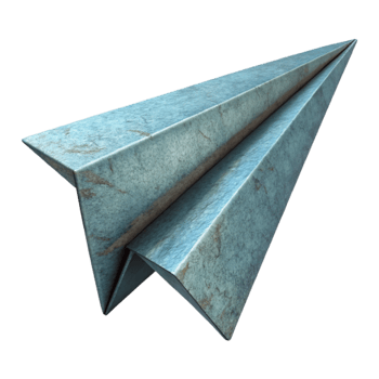 dramatic modern Paper Airplane Side View Transparent Background professional png
