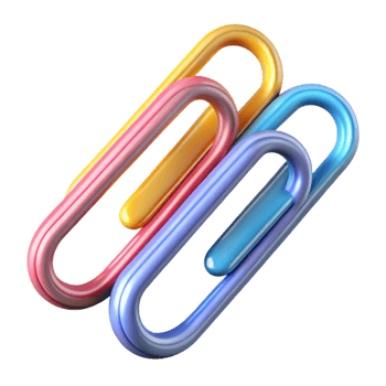 dramatic traditional Paper Clips Assorted Colors Isolated high quality png