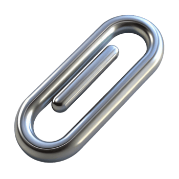 elegant classic Paper Clip Silver Isolated on Transparent Background exclusive png
