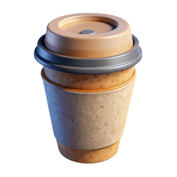 elegant rustic Paper Cup with Lid Isolated Cutout original png