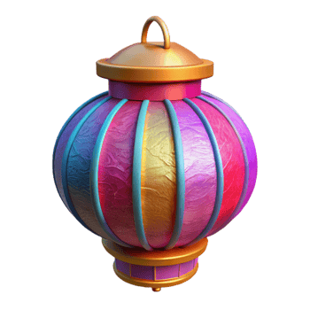 serene artistic Paper Lantern Festival Vibrant Hues Cutout premium png