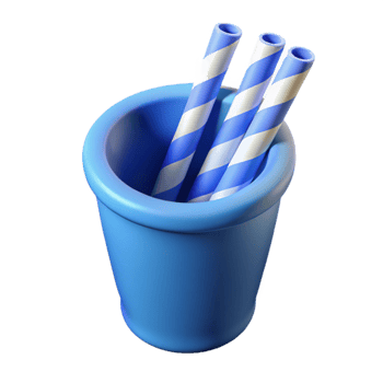 extraordinary vintage Paper Straws in a Glass Jar Top View Cutout png
