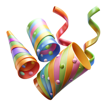 stunning vintage Party Streamers Curled Colorful Transparent Background genuine png