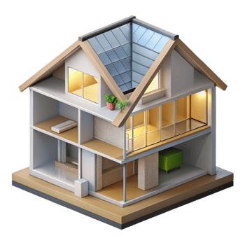 dramatic contemporary Passive House Section Diagram Transparent detailed png