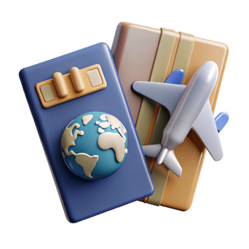 wonderful rustic Passport and Airplane Ticket Cutout with Soft Shadows professional png