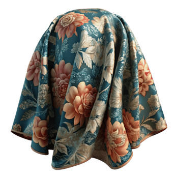 elegant vintage Patterned Fabric Floral Print detailed png