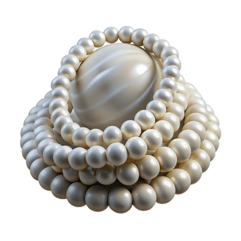 wonderful contemporary Pearl Necklace Layered White Transparent Background professional png