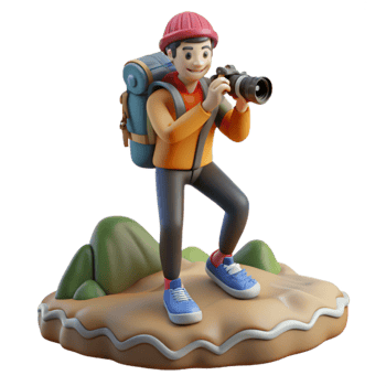 wonderful abstract Photographer on Mountain Top with Panorama View Cutout high resolution png