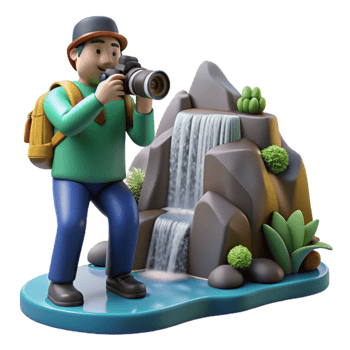 elegant artistic Photographer Taking Photo of Wildlife Cutout detailed png