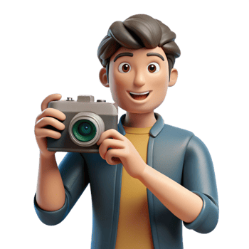 magnificent creative Photographer Taking Selfie with Camera Transparent Background professional png