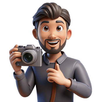 elegant modern Photographer Taking Selfie with Camera Transparent Background high resolution png