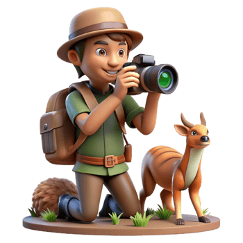 impressive creative Photographer with Camera Capturing Mountain Landscape exclusive png