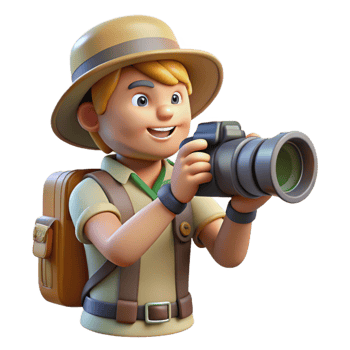 extraordinary artistic Photographer with Telephoto Lens Capturing Wildlife premium png